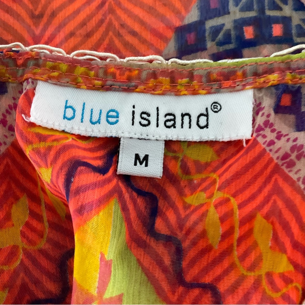 blue island Coral Multi-Color Sheer Swim Coverup medium - Picture 5 of 7